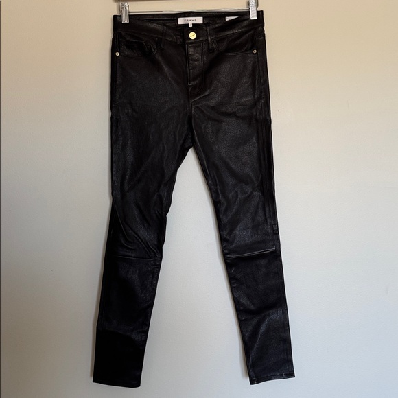 FRAME Le Skinny Leather Pants 27 - Picture 3 of 11